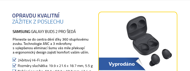 SAMSUNG Galaxy Buds 2 Pro šedá