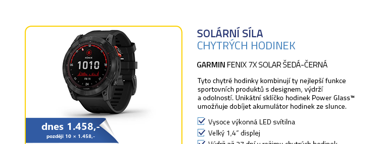 Garmin fenix 7X Solar šedá-černá