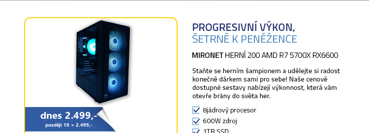 Mironet Herní 200 AMD R7 5700X RX6600