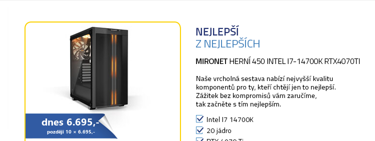 Mironet Herní 450 Intel i7-14700K RTX4070Ti