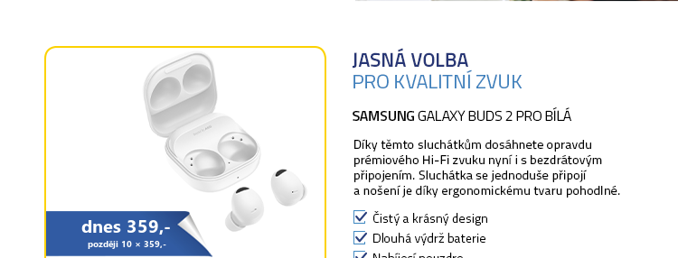 SAMSUNG Galaxy Buds 2 Pro bílá