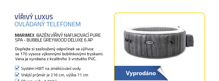 Marimex bazén vířivý nafukovací Pure Spa - Bubble Greywood Deluxe 6 AP