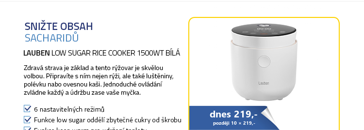 Lauben Low Sugar Rice Cooker 1500WT bílá