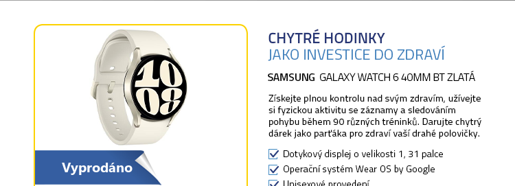 Chytré hodinky SAMSUNG Galaxy Watch 6 40mm BT zlatá