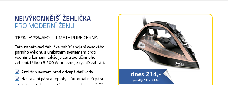 Tefal FV9845E0 Ultimate Pure černá