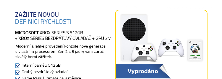 Microsoft Xbox Series S 512GB + Xbox Series Bezdrátový ovladač + GPU 3M