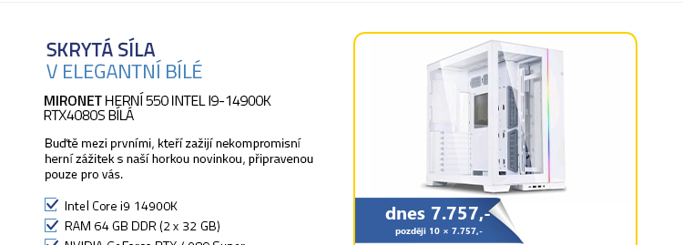 Mironet Herní 550 Intel i9-14900K RTX4080S Bílá