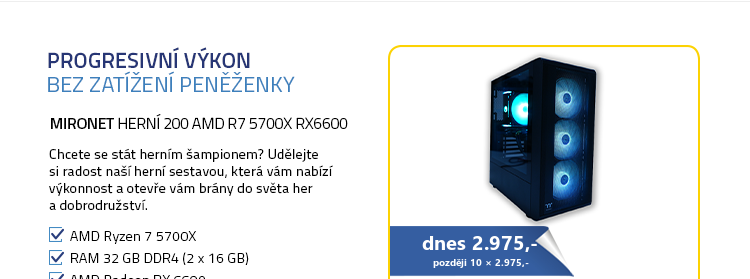 Mironet Herní 200 AMD R7 5700X RX6600