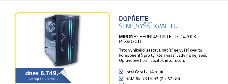 Mironet Herní 450 Intel i7-14700K RTX4070Ti