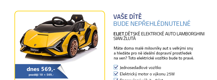 Eljet Dětské elektrické auto Lamborghini Sian žlutá