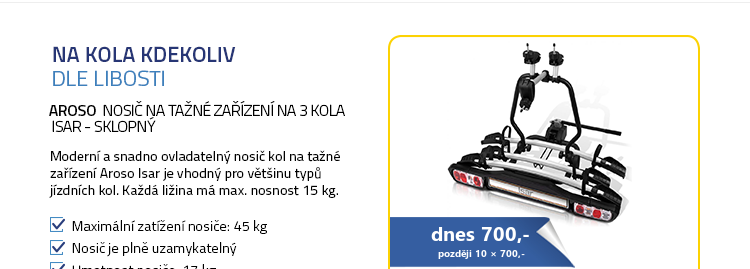 Aroso Nosič na tažné zařízení na 3 kola Isar - sklopný