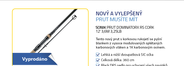 Sonik Prut DominatorX RS Cork 12' 3,6m 3,25lb