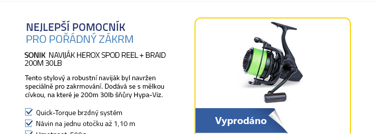Sonik Naviják Herox Spod Reel + Braid 200m 30lb