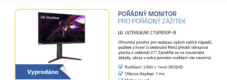 LCD Monitor 27" LG UltraGear 27GP850P-B