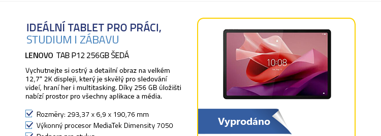 Lenovo Tab P12 256GB šedá