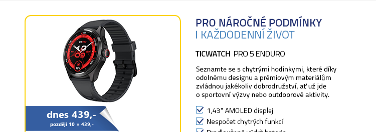 Chytré hodinky Ticwatch Pro 5 Enduro