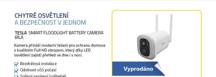 Tesla Smart Floodlight Battery Camera bílá