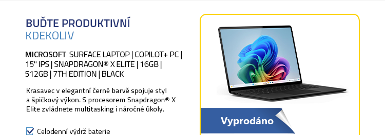 Microsoft Surface Laptop | Copilot+ PC | 15" IPS | Snapdragon® X Elite | 16GB | 512GB | 7th Edition | Black