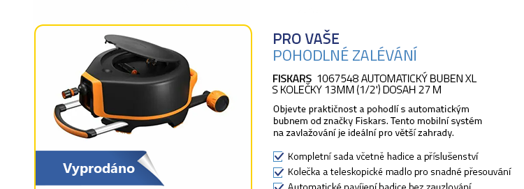 Fiskars 1067548 Automatický buben XL s kolečky 13mm (1/2') dosah 27 m