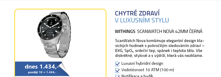Withings Scanwatch Nova 42mm černá