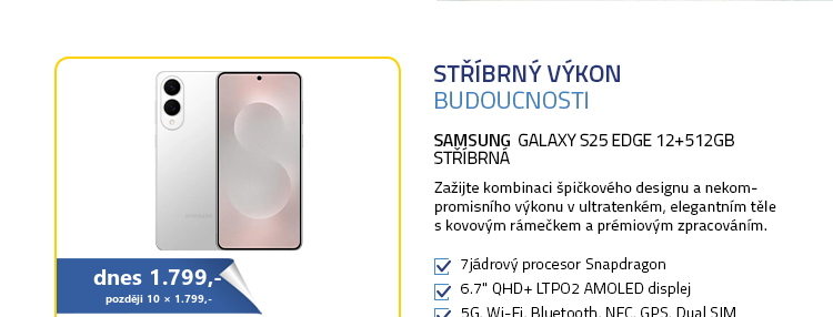 SAMSUNG Galaxy S25 Edge 12+512GB stříbrná