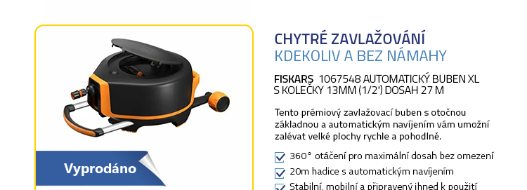 Fiskars 1067548 Automatický buben XL s kolečky 13mm (1/2') dosah 27 m