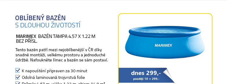 Marimex bazén Tampa 4.57 x 1.22 m bez přísl.