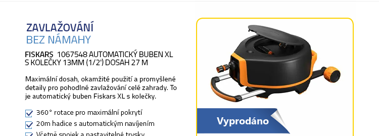 Fiskars 1067548 Automatický buben XL s kolečky 13mm (1/2') dosah 27 m