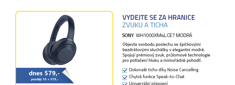 SONY WH1000XM4L.CE7 modrá