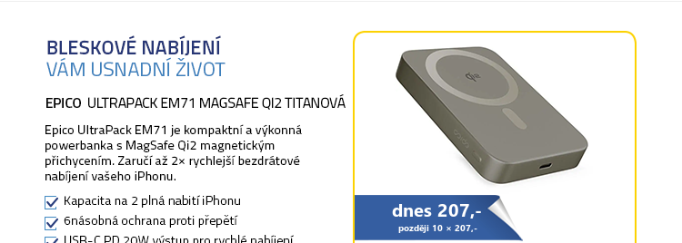 Epico UltraPack EM71 MagSafe Qi2 titanová