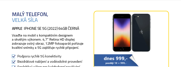 Apple iPhone SE 5G (2022) 64GB černá