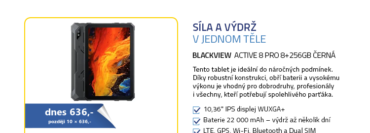 Blackview Active 8 Pro 8+256GB černá