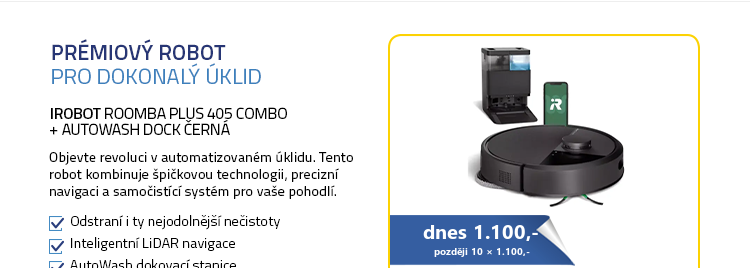 iRobot Roomba Plus 405 Combo + AutoWash dock černá