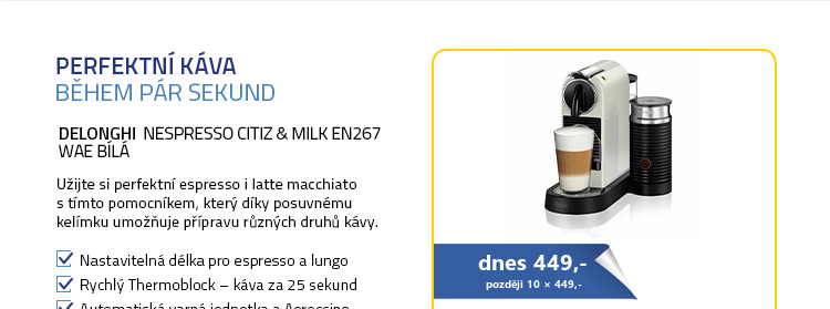 DeLonghi Nespresso Citiz & Milk EN267.WAE bílá