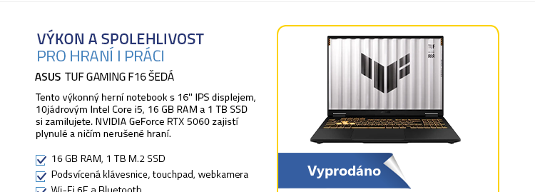 Asus TUF Gaming F16 šedá