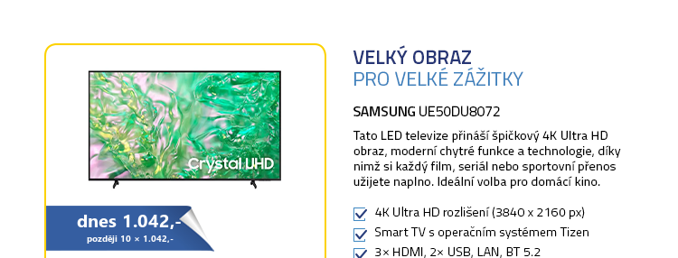 50" SAMSUNG UE50DU8072