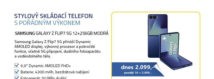 SAMSUNG Galaxy Z Flip7 5G 12+256GB modrá