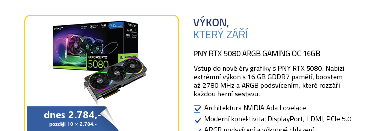 PNY RTX 5080 ARGB GAMING OC 16GB