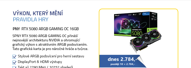 PNY RTX 5080 ARGB GAMING OC 16GB