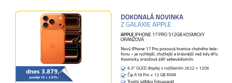 Apple iPhone 17 Pro 512GB kosmicky oranžová