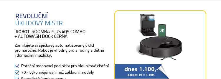 iRobot Roomba Plus 405 Combo + AutoWash dock černá