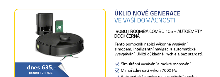 iRobot Roomba Combo 105 + AutoEmpty dock černá