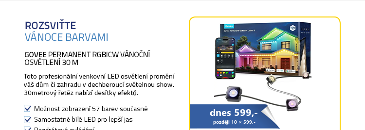 Govee Permanent RGBICW Vánoční osvětlení 30 m
