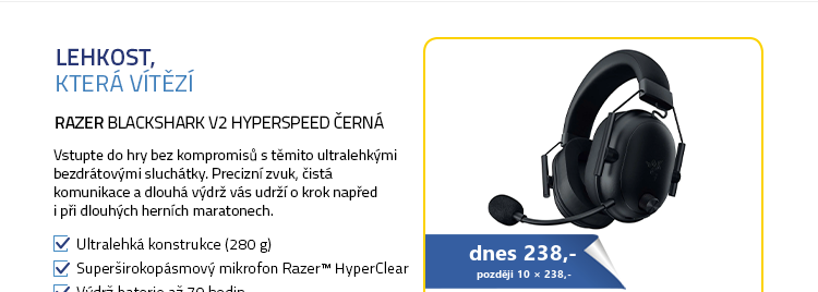 Razer BlackShark V2 HyperSpeed černá