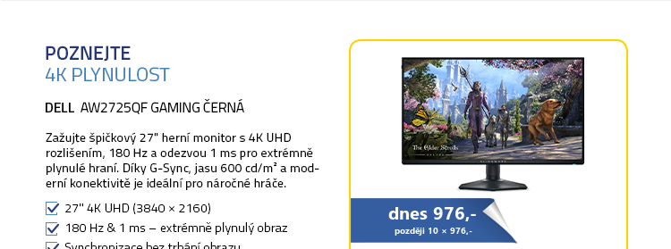27" DELL AW2725QF Gaming černá