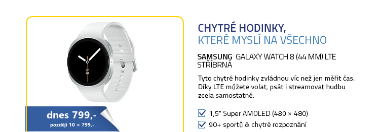 SAMSUNG Galaxy Watch 8 (44 mm) LTE stříbrná