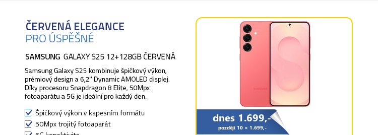SAMSUNG Galaxy S25 12+128GB červená