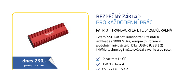 Patriot Transporter Lite 512GB červená