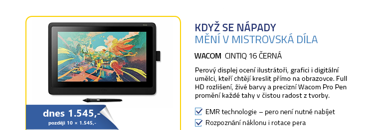 Wacom Cintiq 16 černá