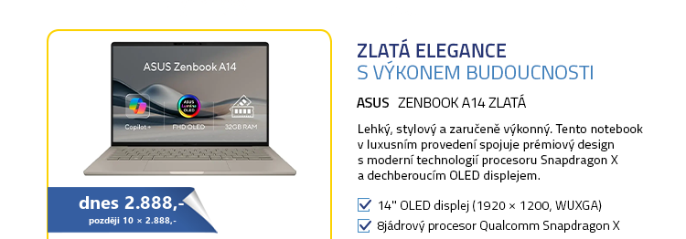 ASUS Zenbook A14 zlatá